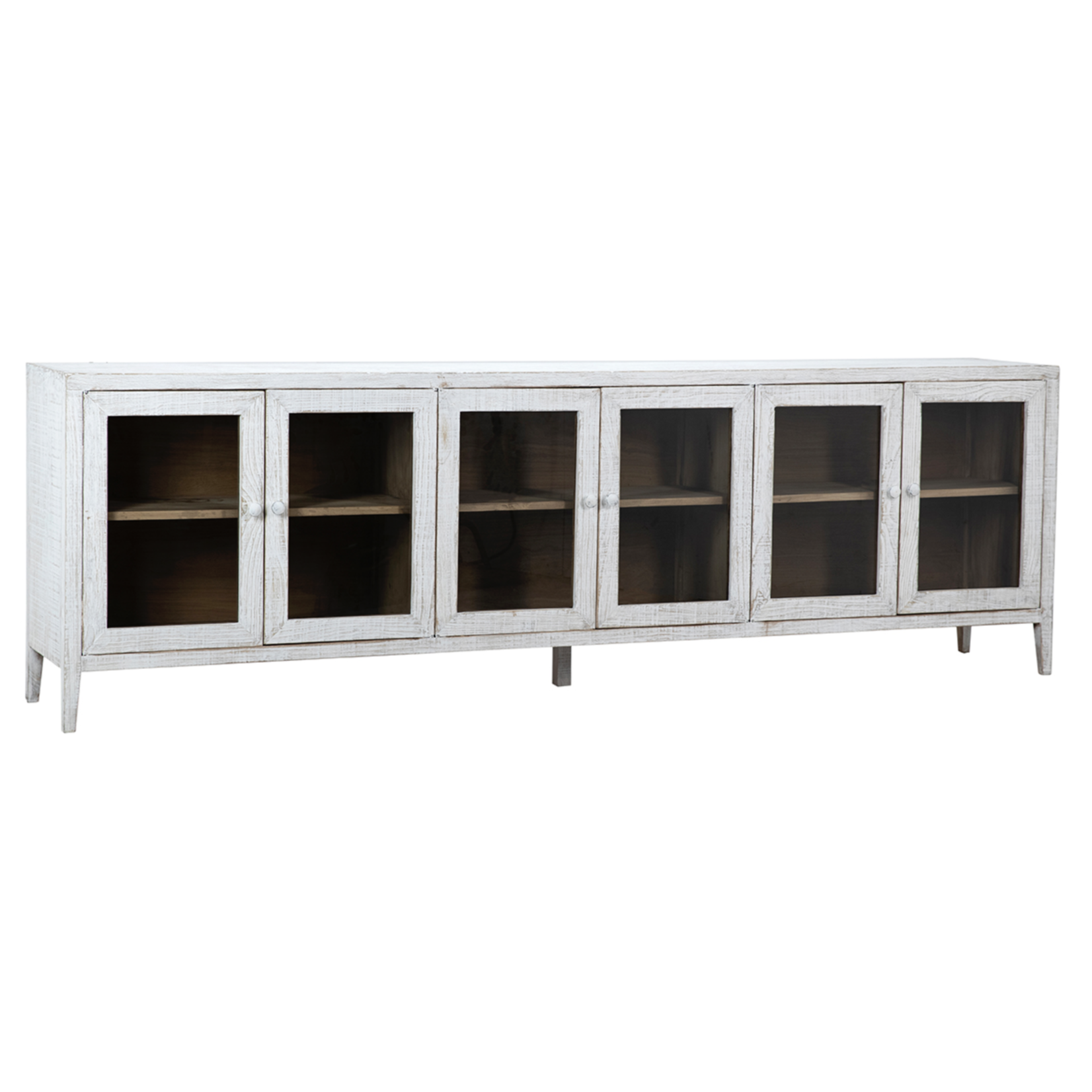 Outside The Box 109x18x34 Agno White Reclaimed Pine 6 Door Sideboard