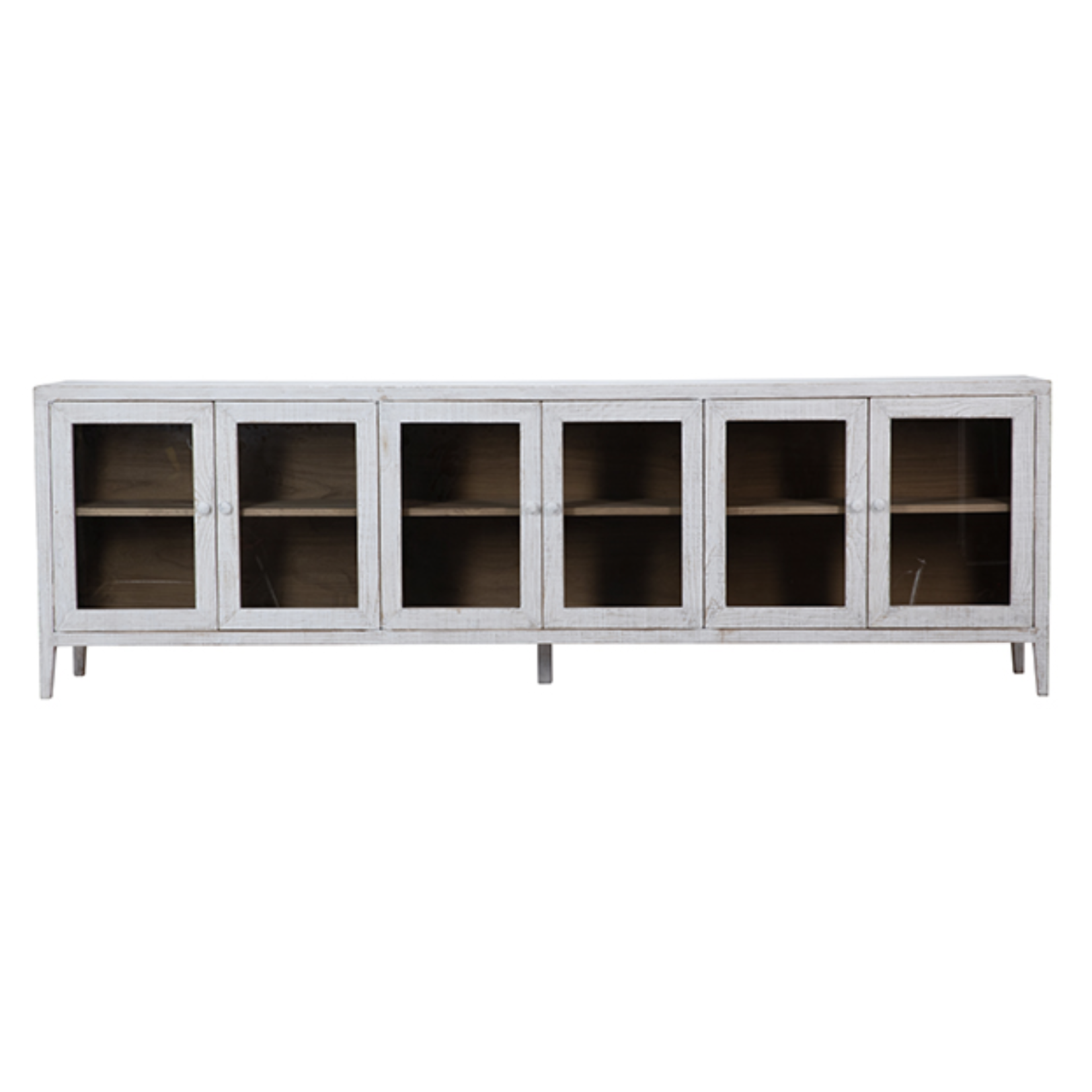 Outside The Box 109x18x34 Agno White Reclaimed Pine 6 Door Sideboard