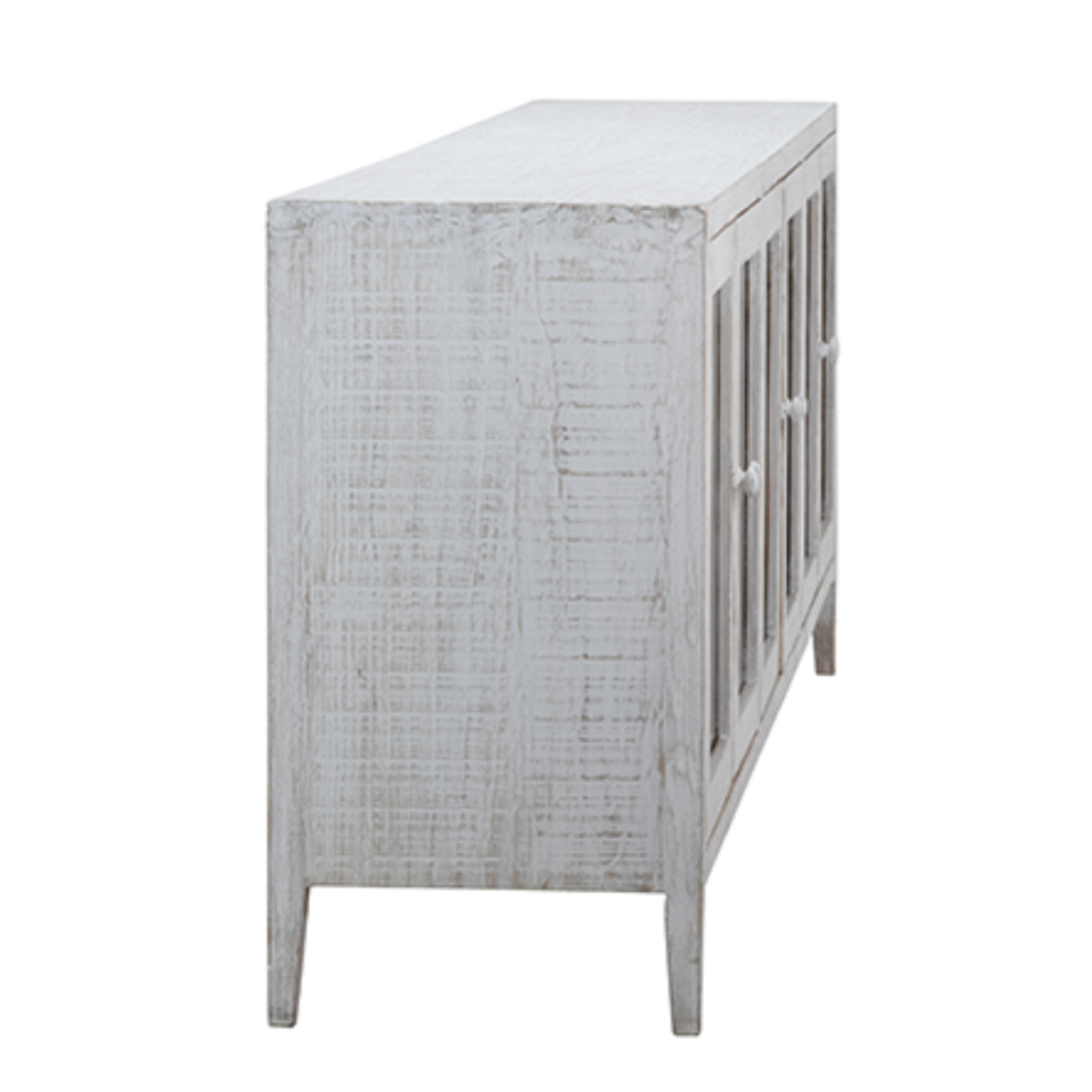 Outside The Box 109x18x34 Agno White Reclaimed Pine 6 Door Sideboard