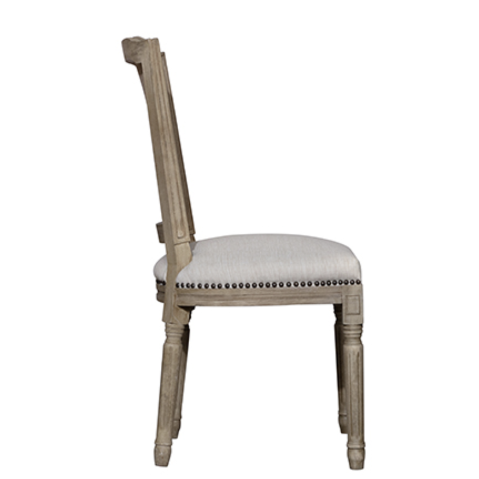 Outside The Box Arthas Beech Wood Frame & White Sand Performance Fabric Dining Chair