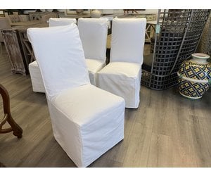 white slip covers for dining chairs