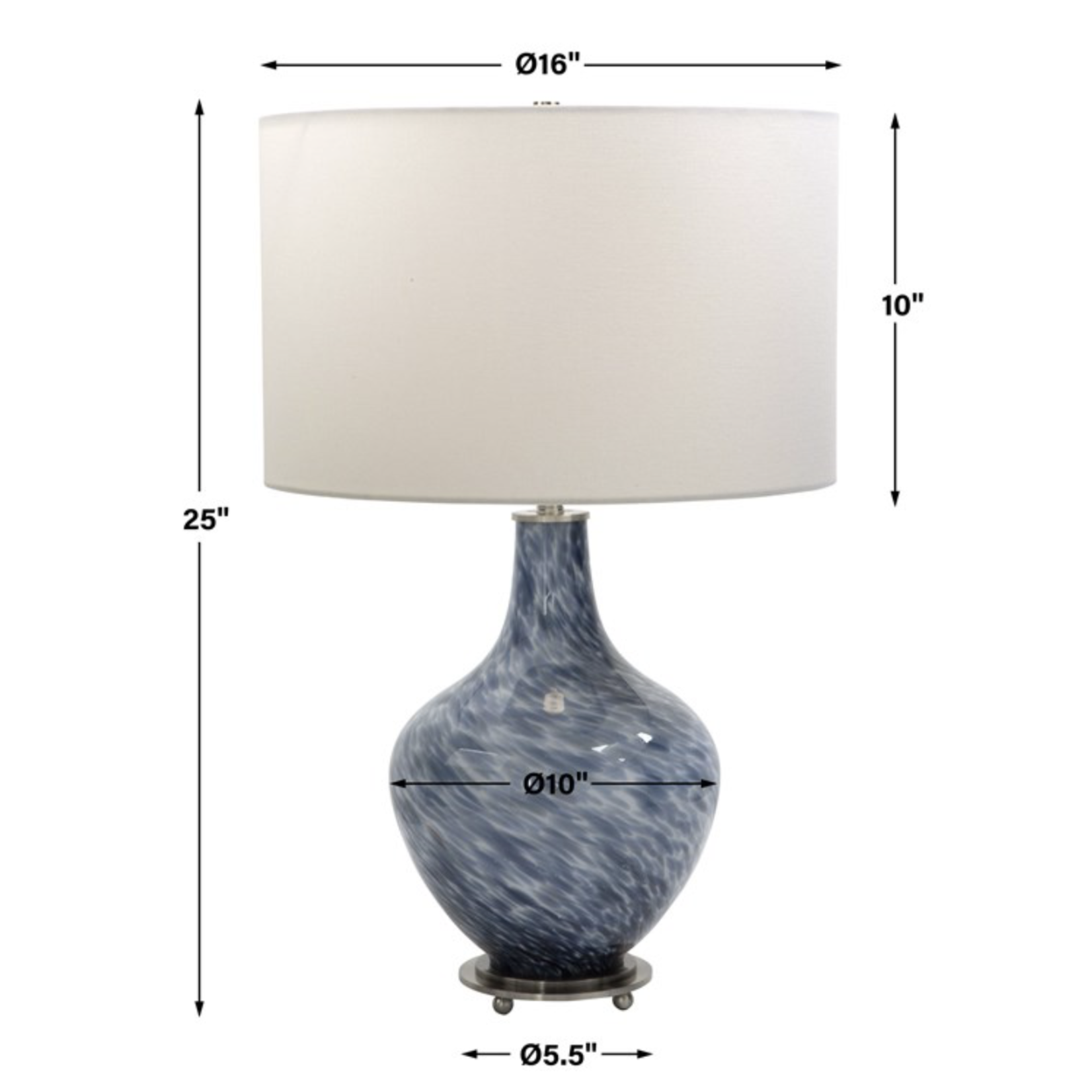 Outside The Box 25" Uttermost Cove Combat Blue Swirl Table Lamp