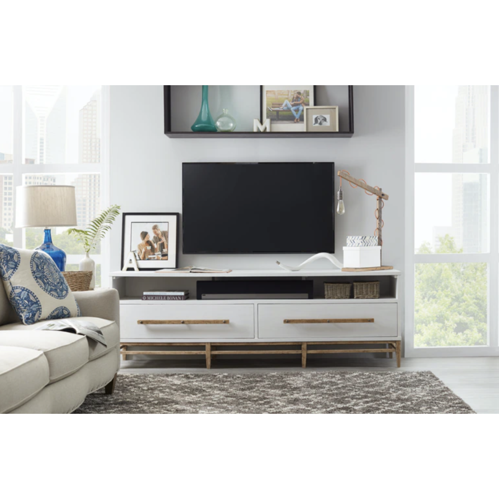 Outside The Box 88x28x18 Hooker Furniture Urban Elevation White Entertainment Media Console