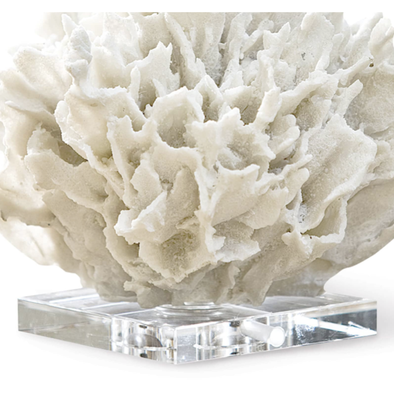 Outside The Box 7" Regina Andrew Ribbon White Coral On Crystal Base