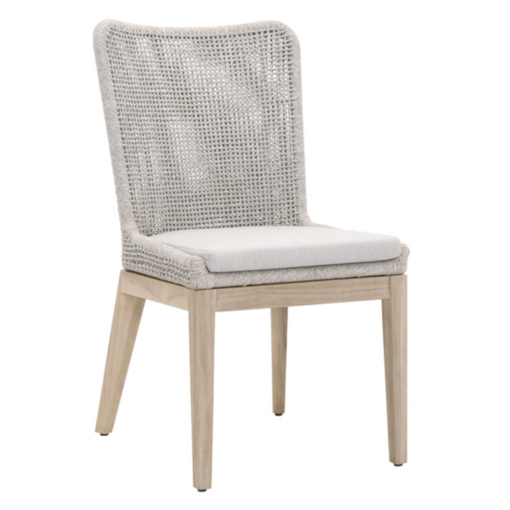 Outside The Box Essentials For Living Mesh Taupe Rope Weave Outdoor Dining Chair