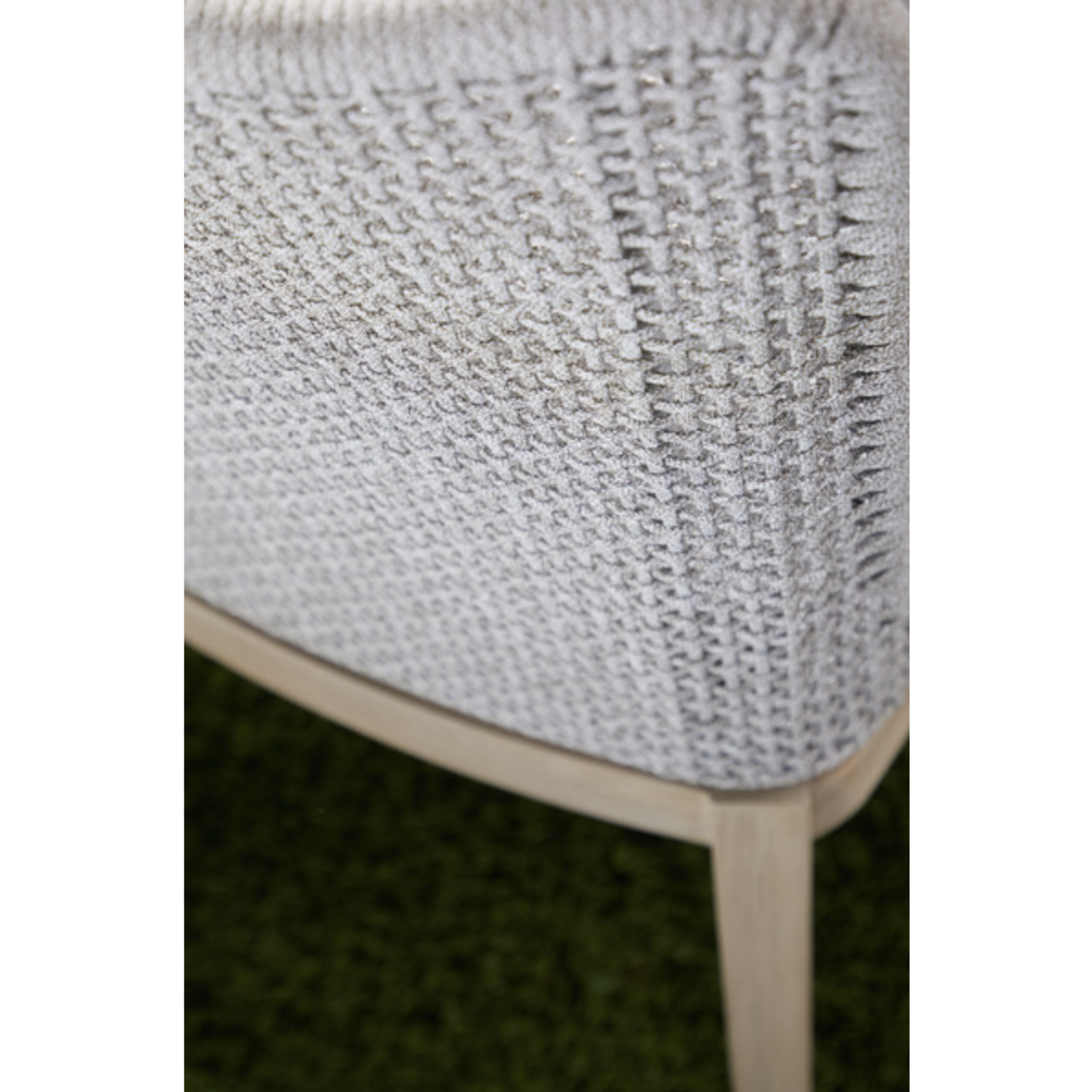 Outside The Box Essentials For Living Mesh Taupe Rope Weave Outdoor Dining Chair