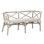 Outside The Box 52x21x27 Palisades Natural Rattan With White & Stone Bench