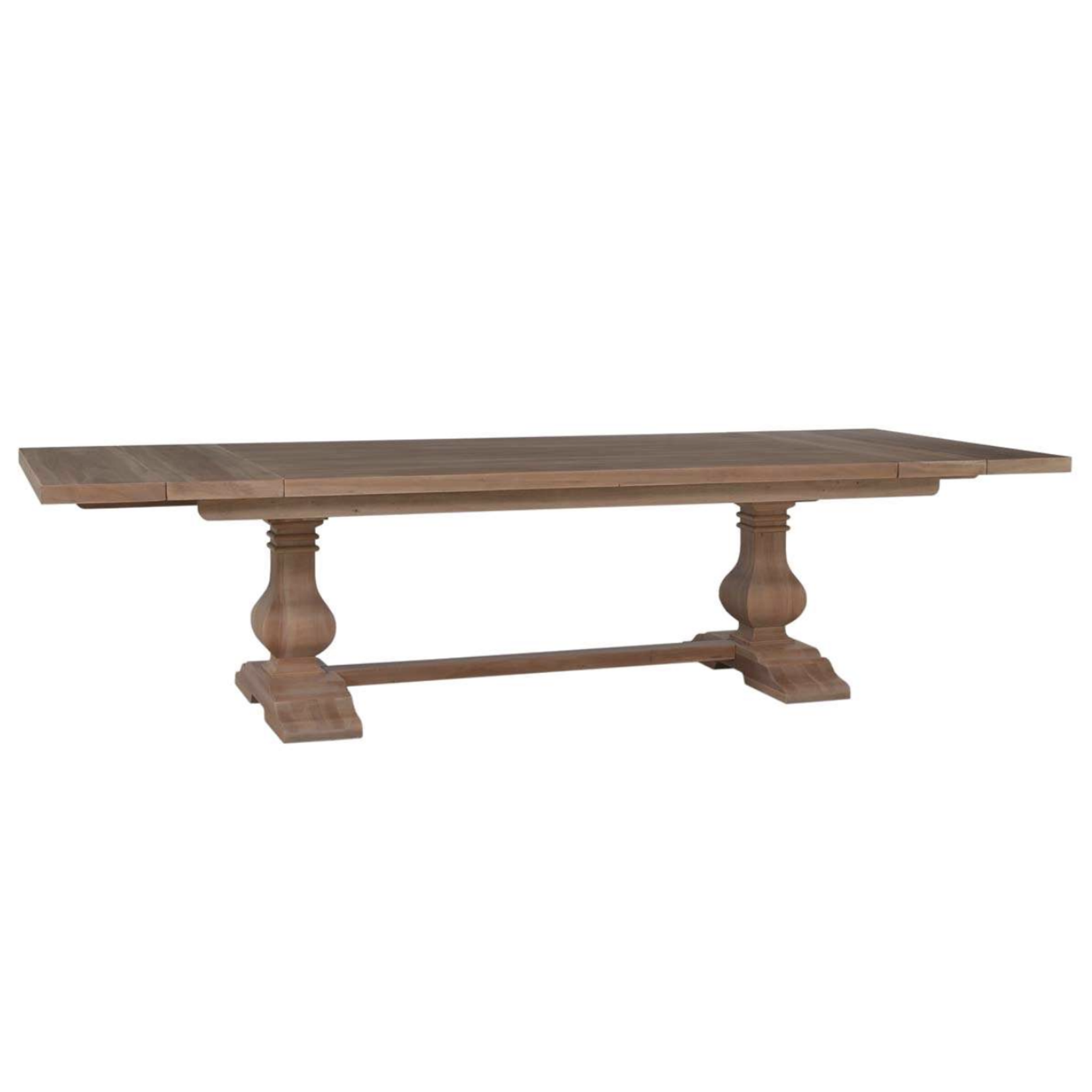 Outside The Box 96" Extends To 120" Solid Mahogany Trestle Dining Table In Driftwood