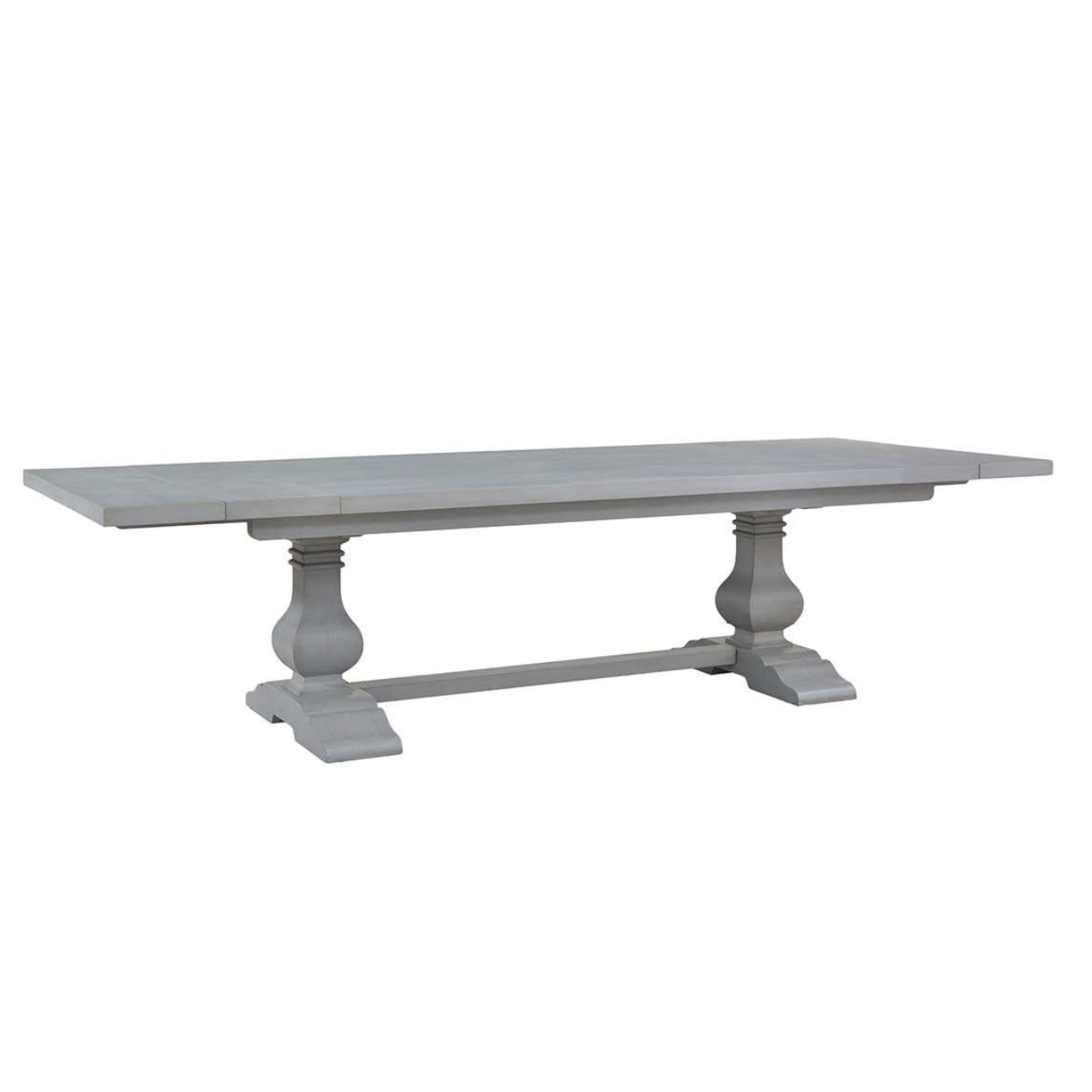 Outside The Box 96" Extends To 120" Solid Mahogany Trestle Dining Table W / Grooves In Gray Charleston - GCH