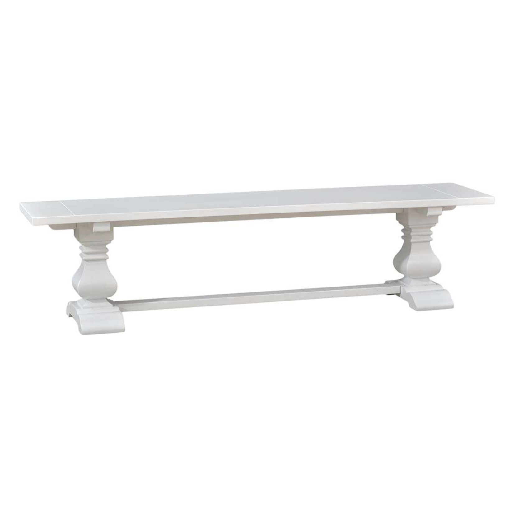 Outside The Box 71x15x17 Solid Mahogany Trestle Dining Bench In White