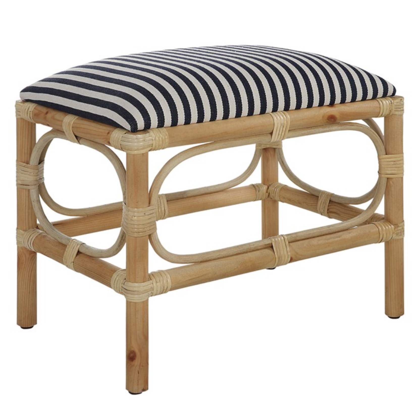 Outside The Box 24x16x20 Laguna Rattan Striped Coast Bench