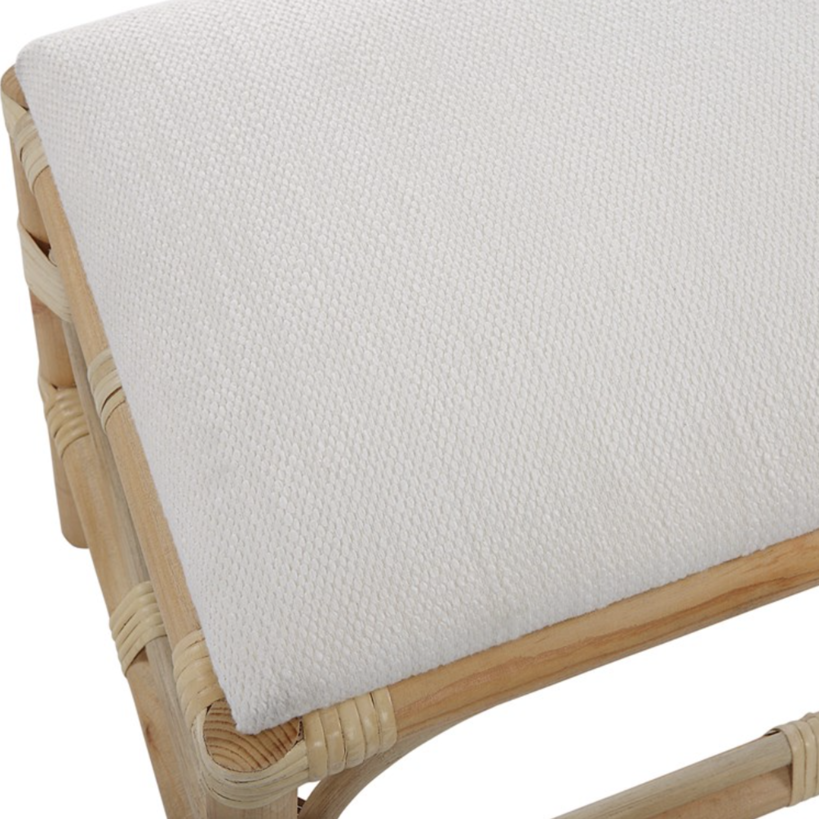 Outside The Box 24x20x16 Laguna Rattan White Coastal Bench