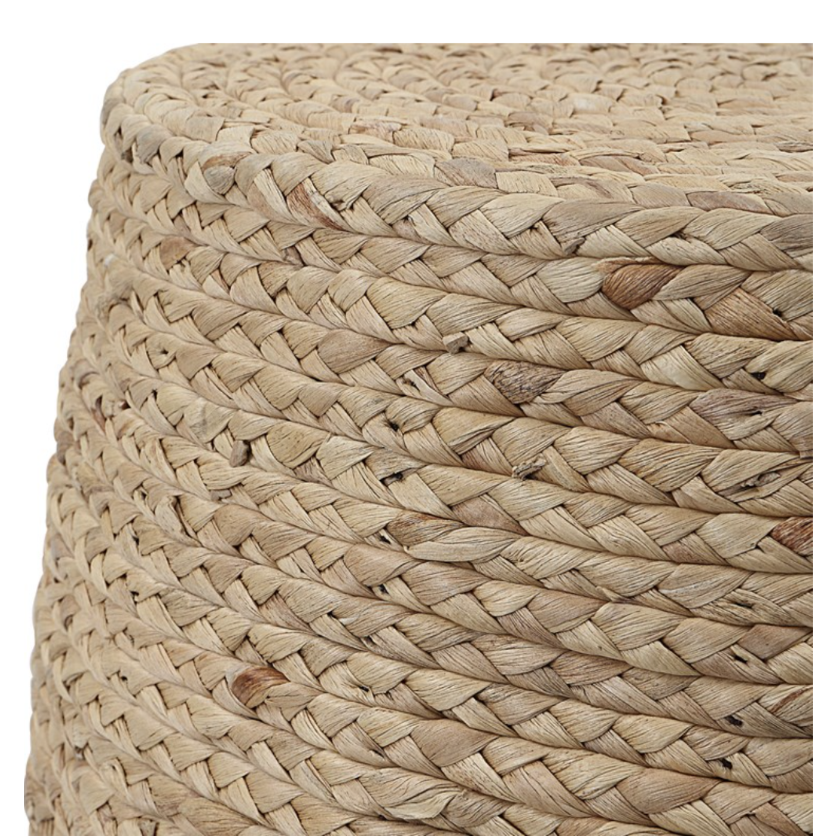 Outside The Box 16x19 Resort Natural Hand Braided Straw Accent Stool