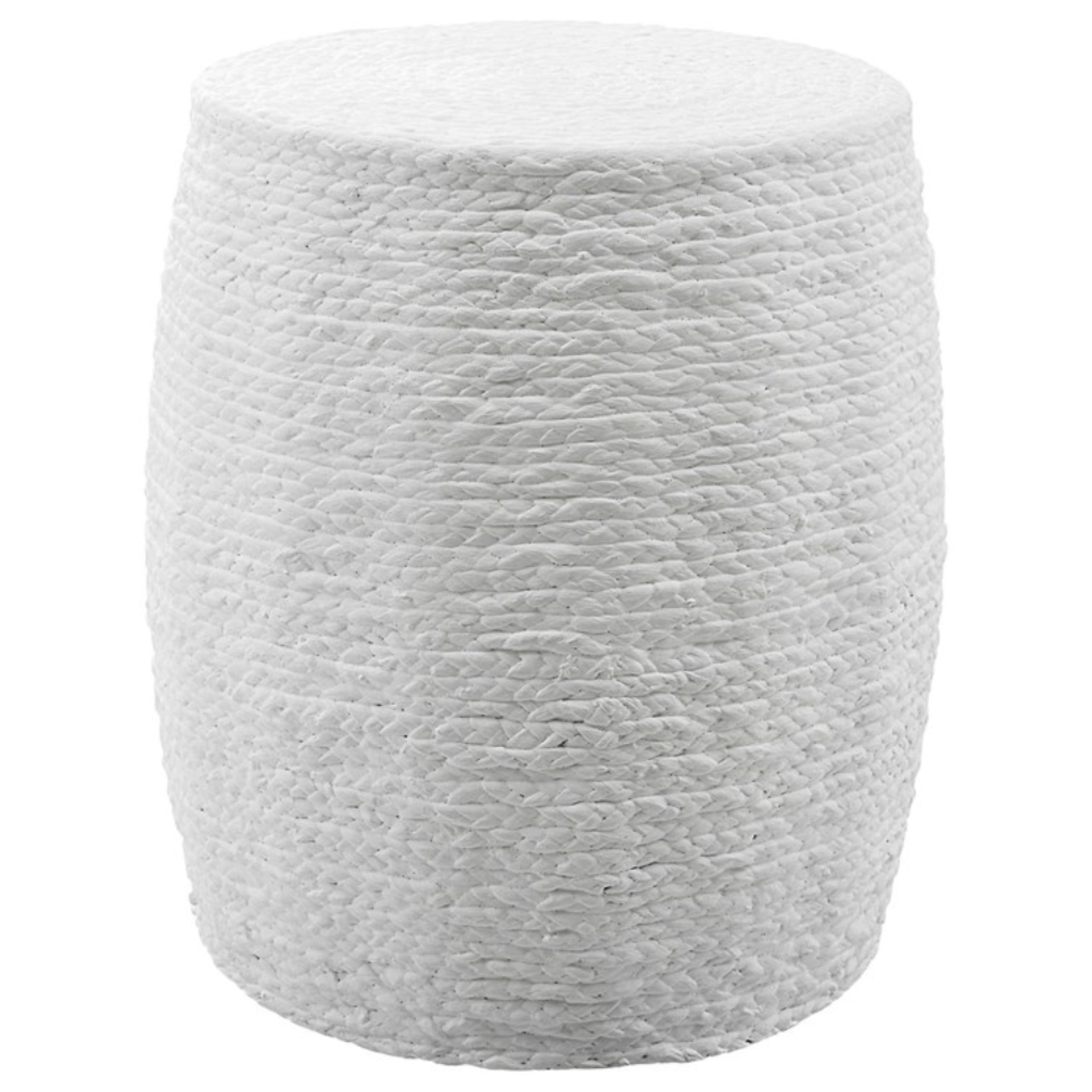 Outside The Box 16x19 Resort White Hand Braided Straw Accent Stool