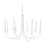 Outside The Box 43" Quinci White Antique Silver Leaf  Chandelier