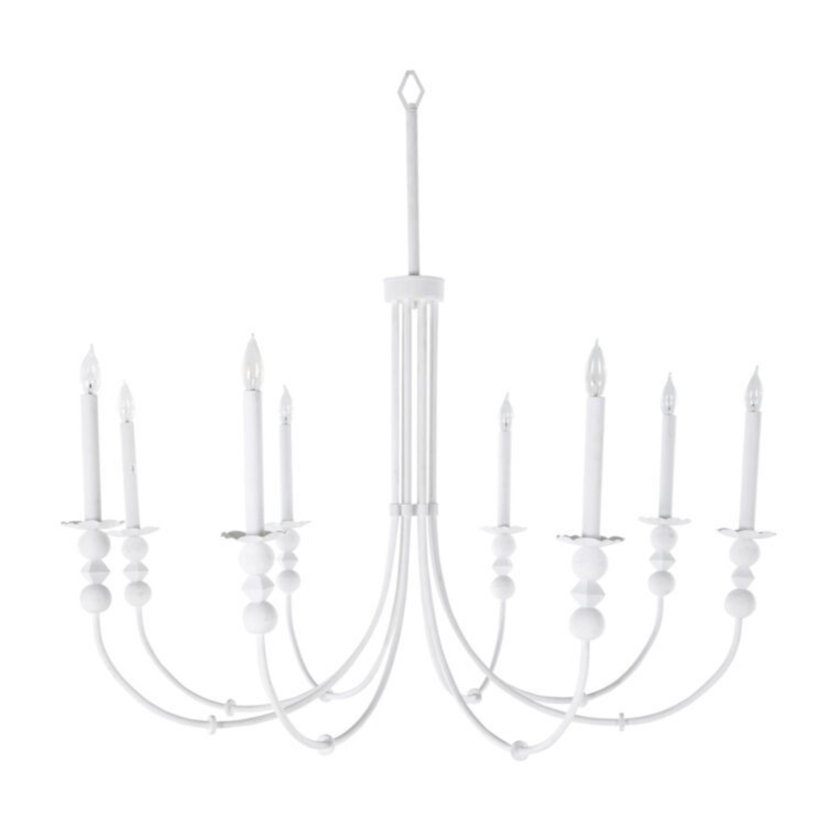 Outside The Box 43" Quinci White Antique Silver Leaf  Chandelier