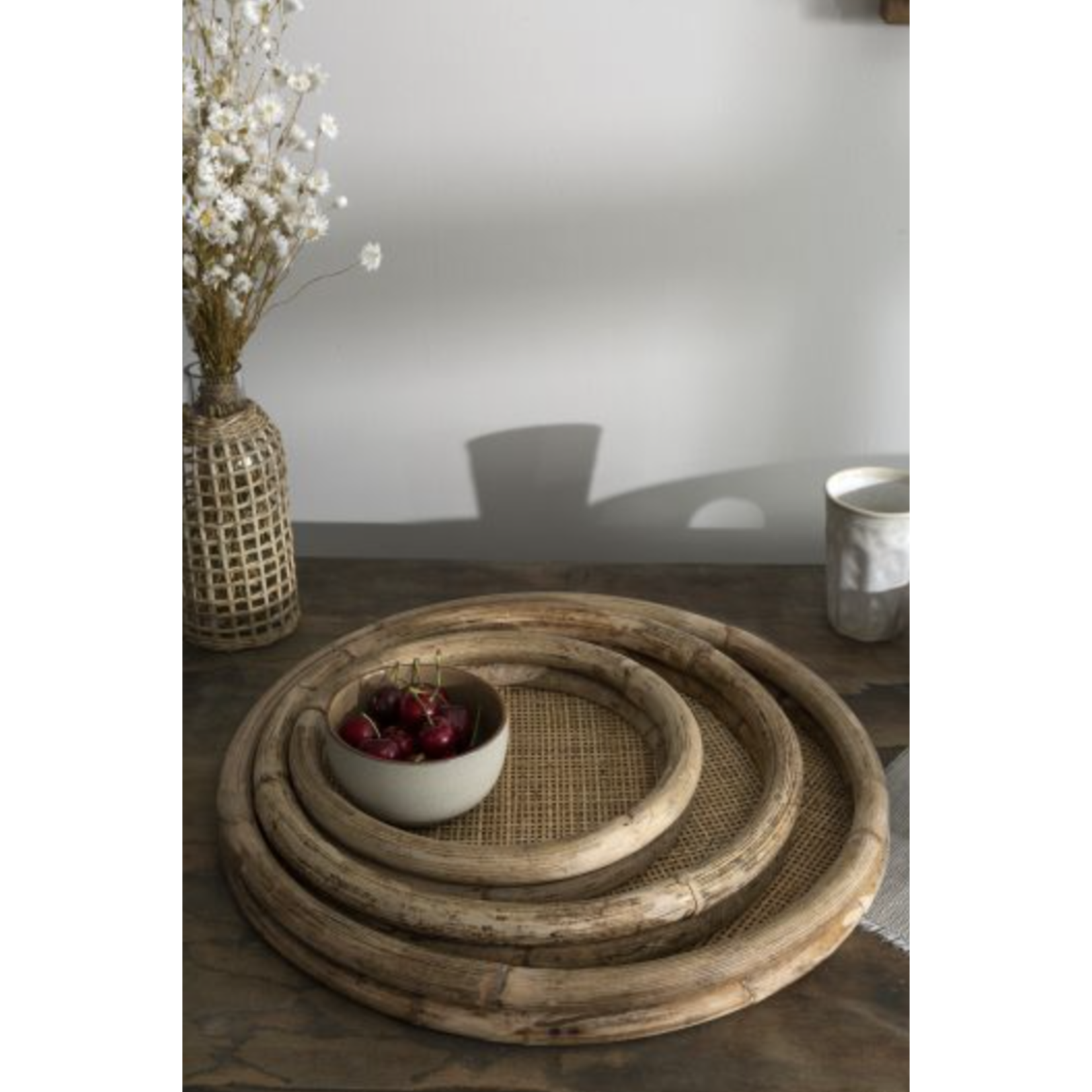 Outside The Box 12" Remmington Bamboo & Rattan Tray