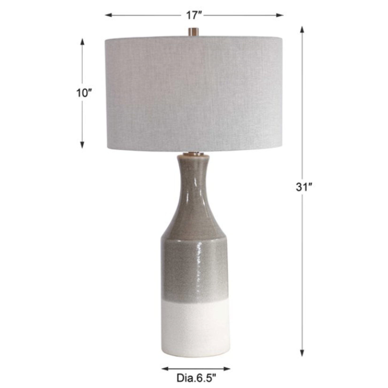 Outside The Box 31" Uttermost Savin White & Grey Table Lamp
