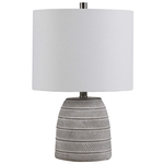 Outside The Box 20" Uttermost Tan & White Etching Table Lamp