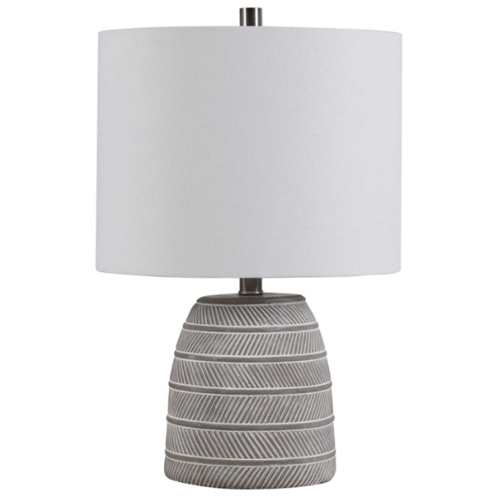 Outside The Box 20" Uttermost Tan & White Etching Table Lamp