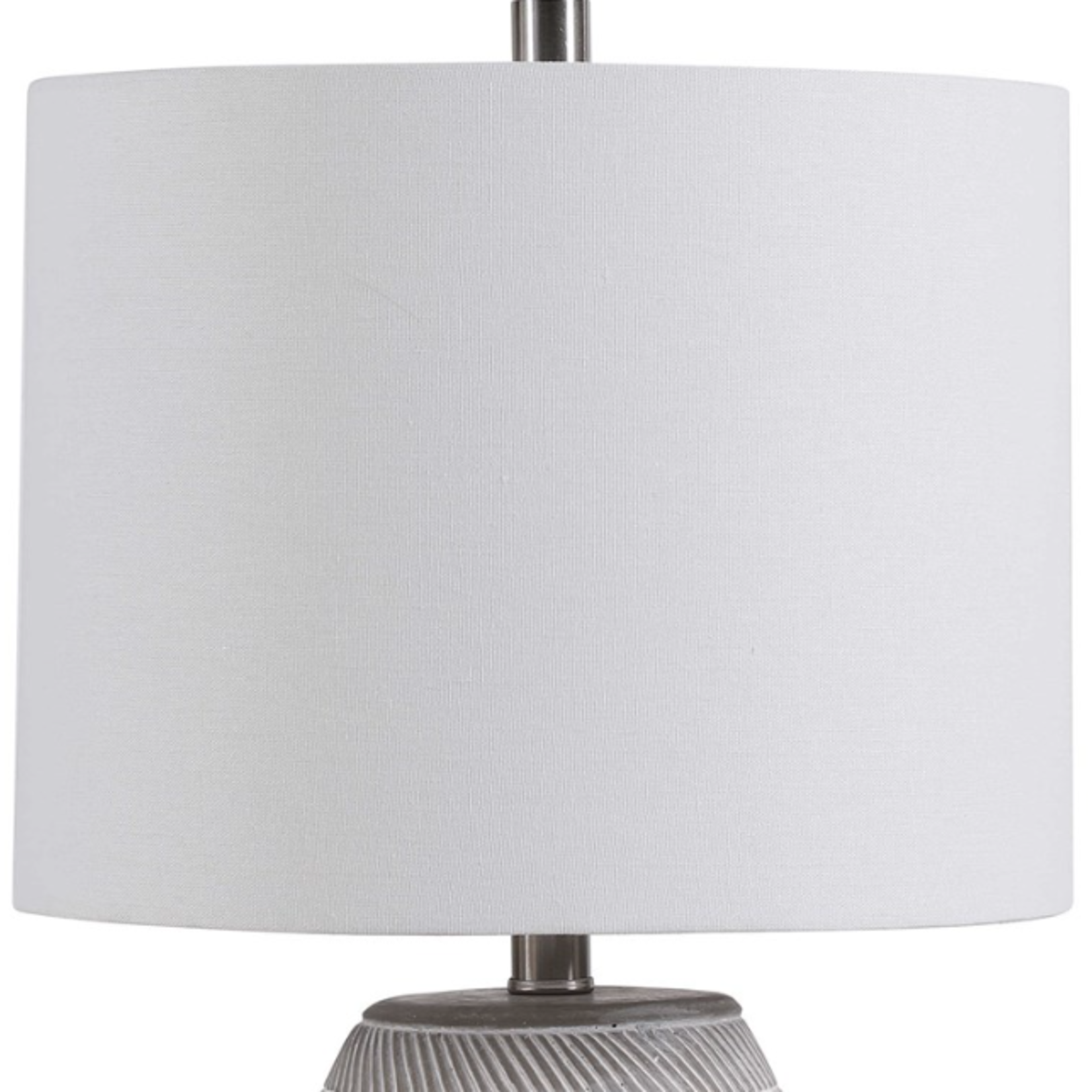 20" Uttermost Tan With White Etching Table Lamp