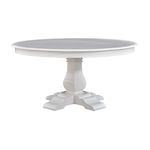 Outside The Box 60"  Mahogany Round Trestle Dining Table No Grooves In White