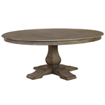 Outside The Box 72" Mahogany Round Trestle Dining Table No Grooves In  Smokey Grey Finish