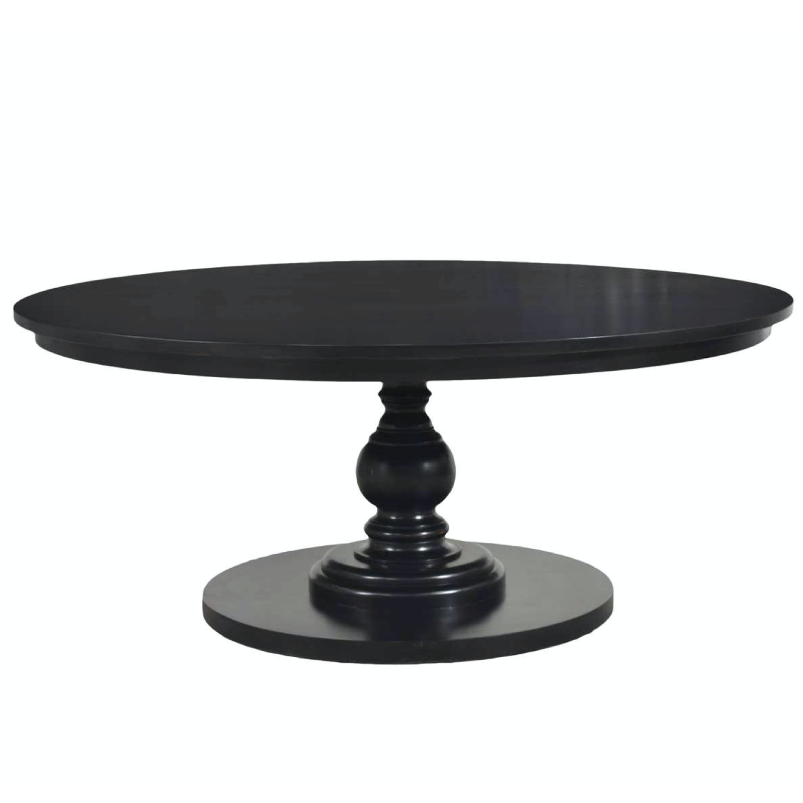 72" Goucho Mahogany Round Trestle Dining Table In Black Harvest