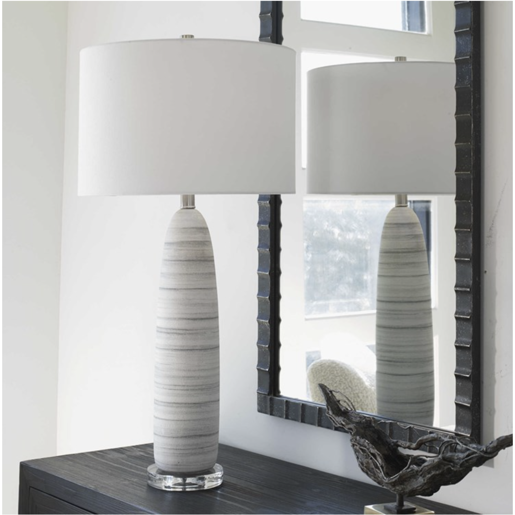 Outside The Box 32" Uttermost Levadia Matte White Table Lamp