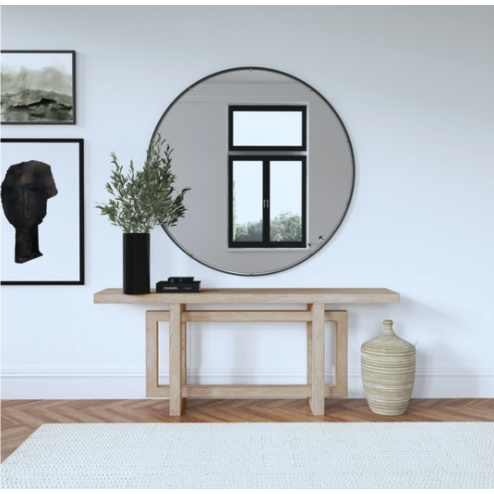 Outside The Box 80x16x32 Hooker Furniture Solid Acacia White Wash Console