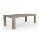 87x42 Sonora Solid Teak Wood Outdoor Dining Table In Gray