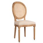 Lauren Natural Wood & Woven Cane Back Dining Chair