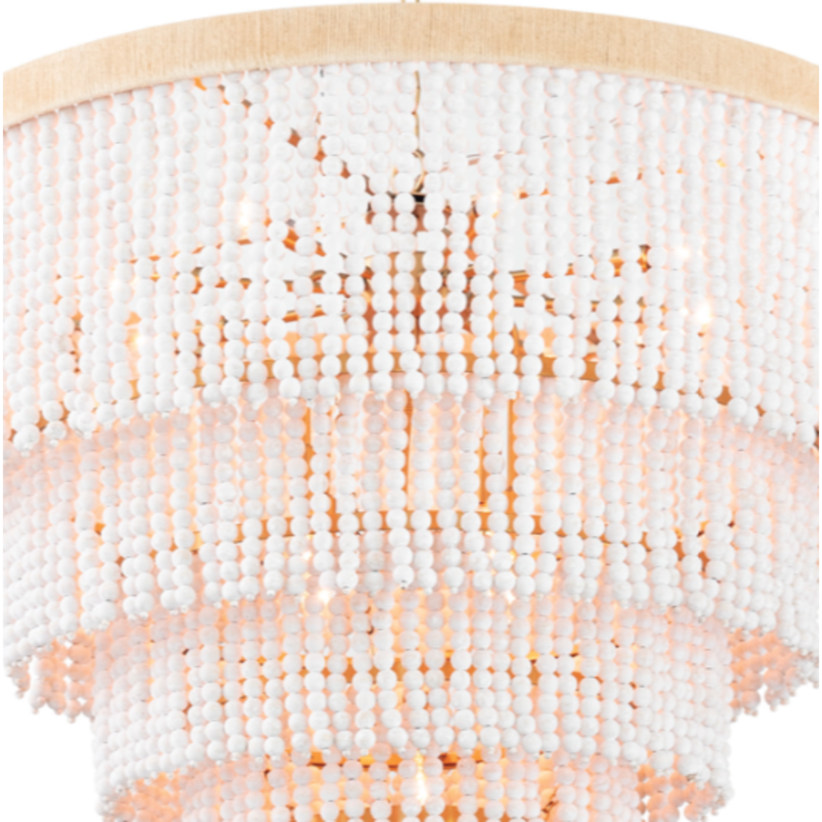 Outside The Box 35" Regina Andrew Waterfall Cascade White Beads Chandelier