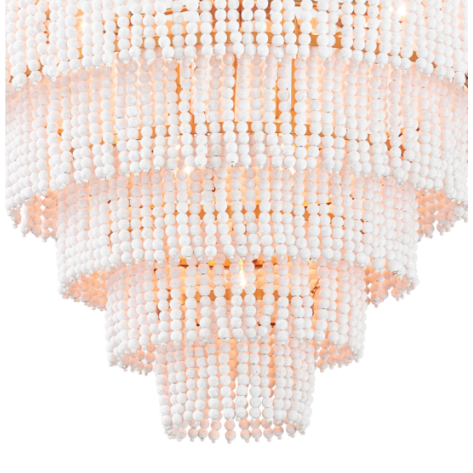 Outside The Box 35" Regina Andrew Waterfall Cascade White Beads Chandelier