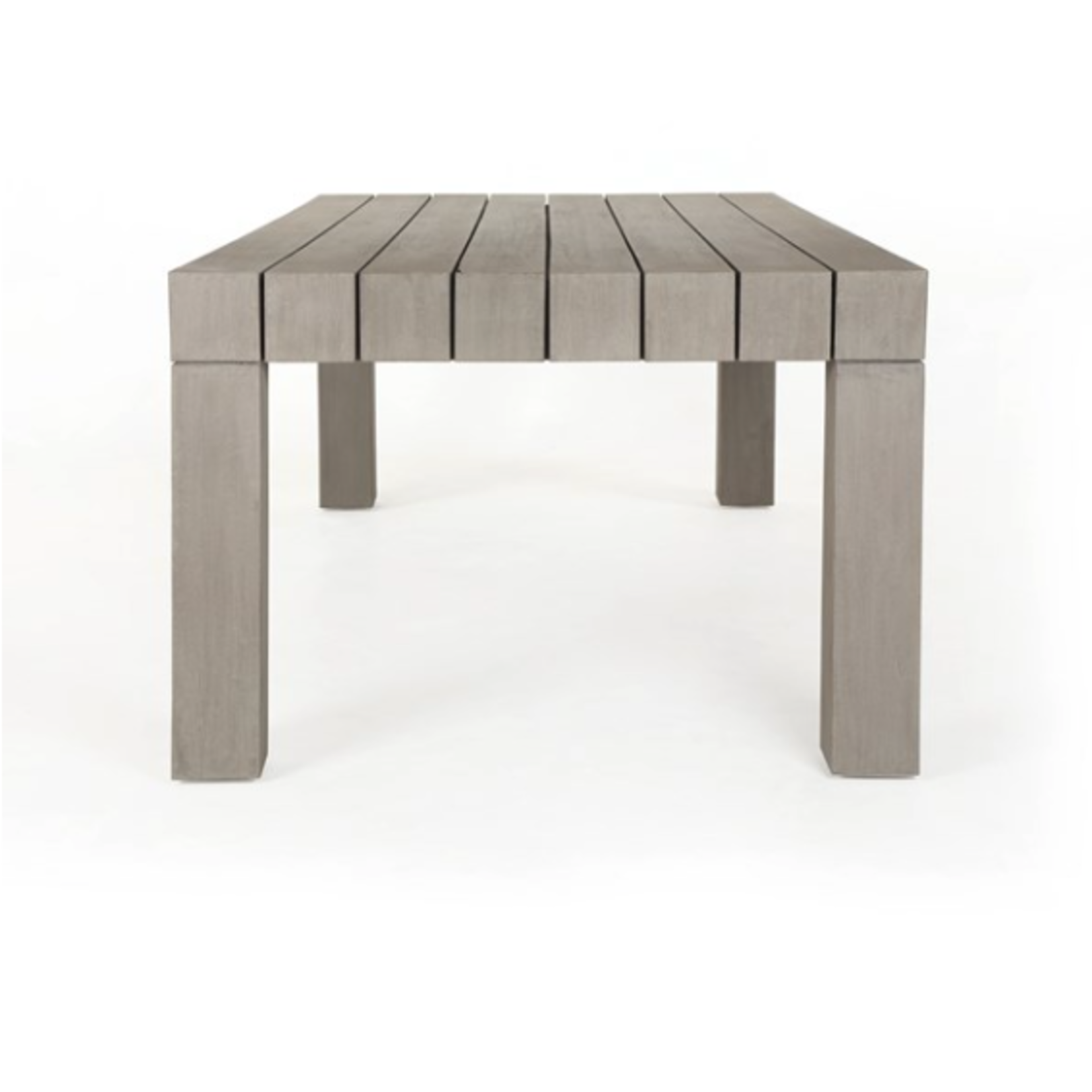 87x42 Sonora Solid Teak Wood Outdoor Dining Table In Gray