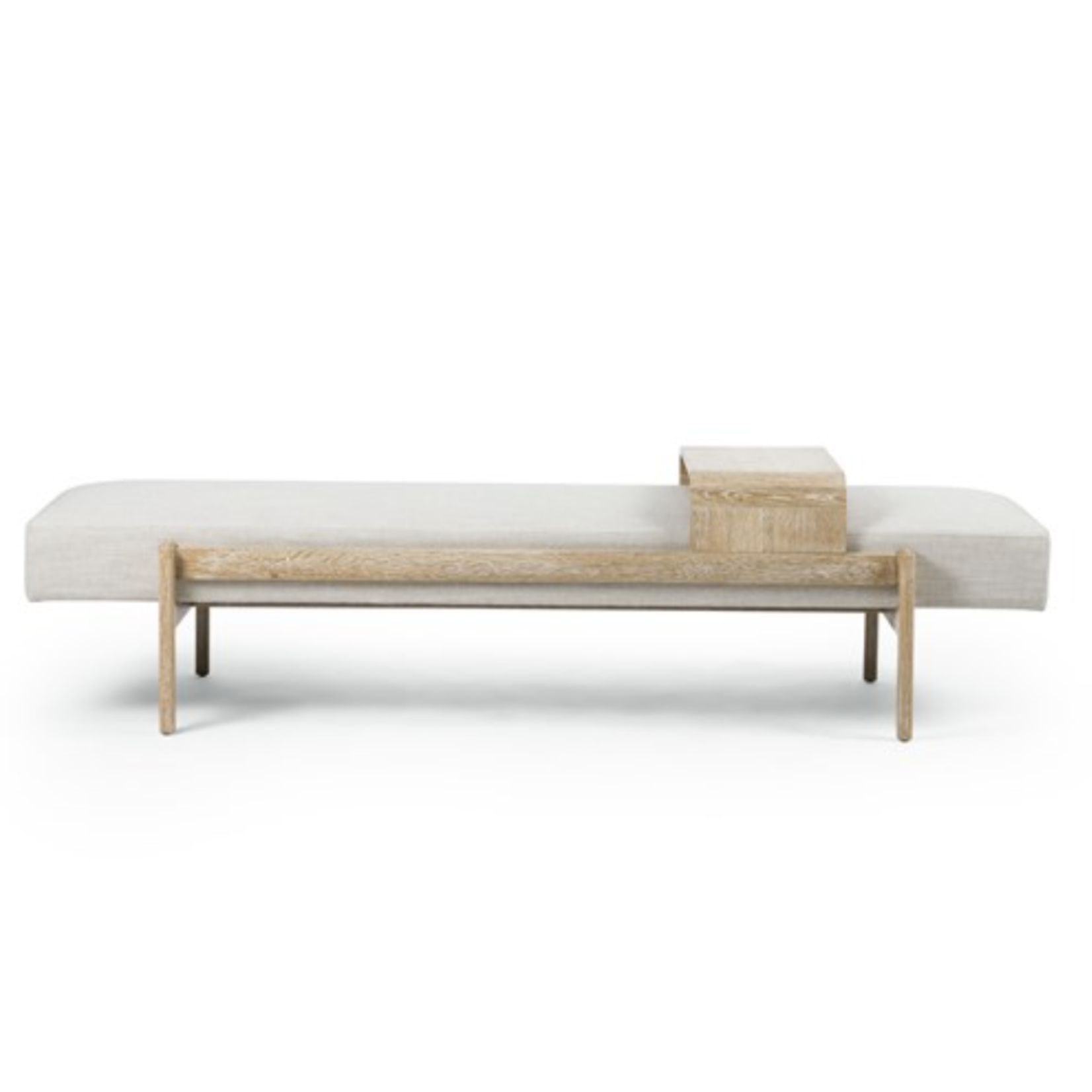 Outside The Box 79x28x20 Fawkes Solid White Washed Oak Bench