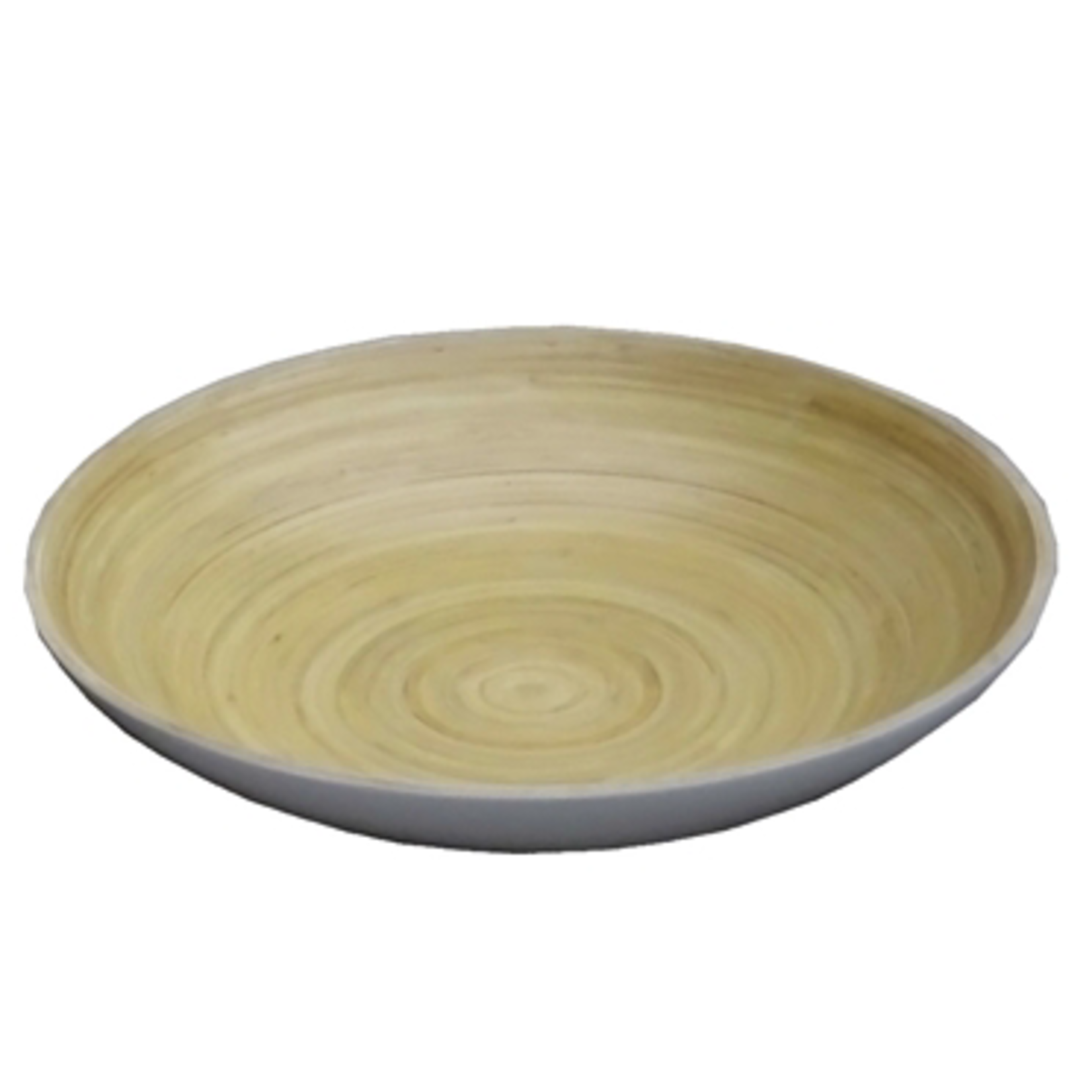 Outside The Box 11" & 14" Set Of 2 Pressed White & Natural Bamboo Bowls