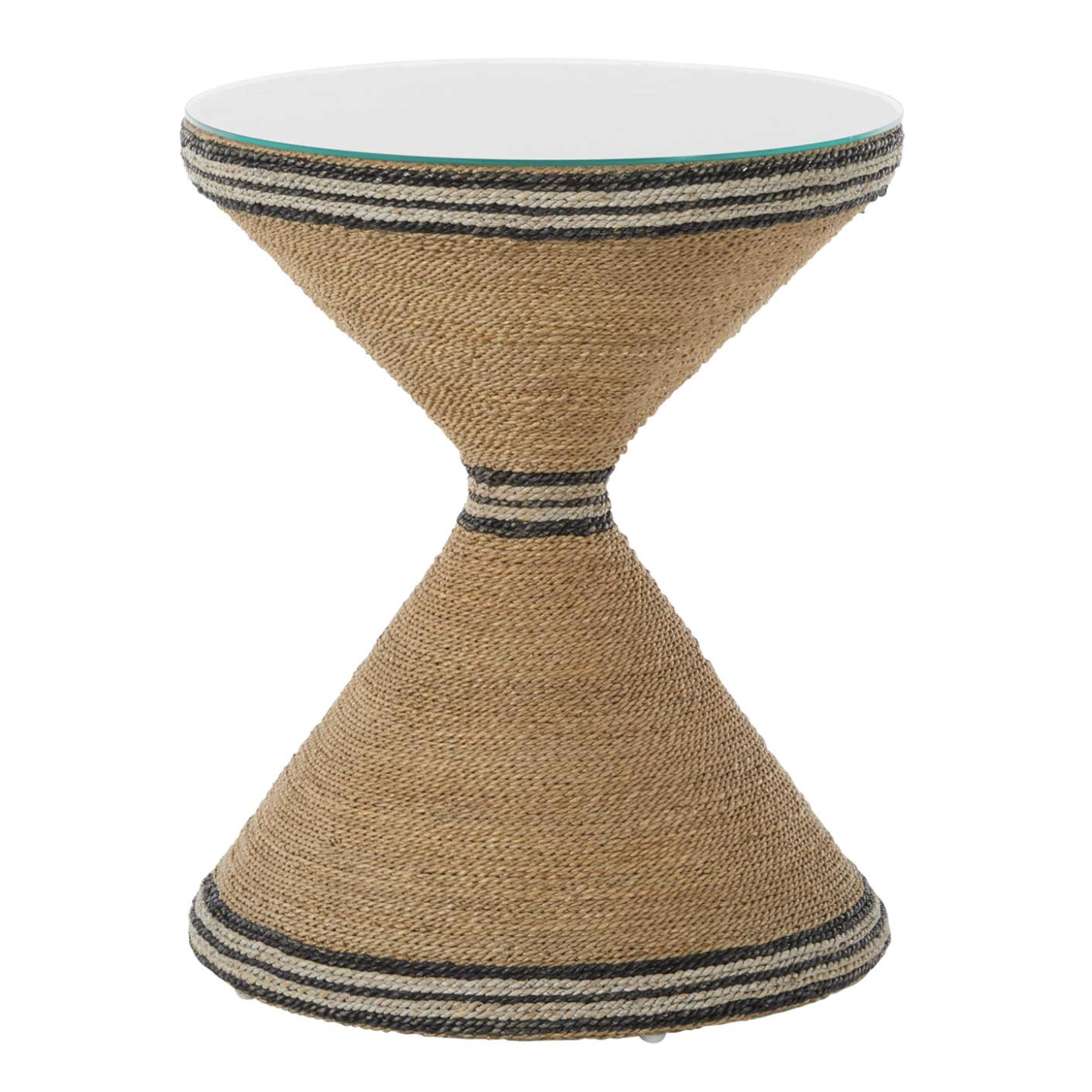 20x25 Redfield Natural Seagrass Side Table With Glass Top
