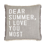 Outside The Box 26x26 "Dear Summer I Love You Most" Euro Pillow