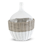 Outside The Box 21" Glass Jar With Natural White & Tan Wicker Basket