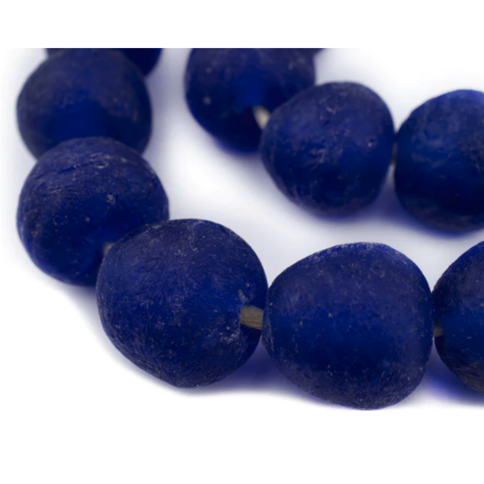 Outside The Box 34" Cobalt Blue Recycled 34mm Glass Beads