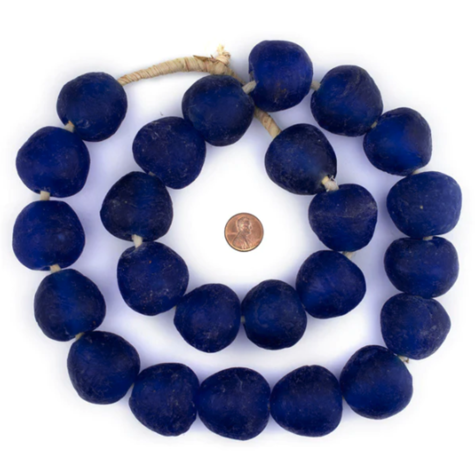Outside The Box 34" Cobalt Blue Recycled 34mm Glass Beads