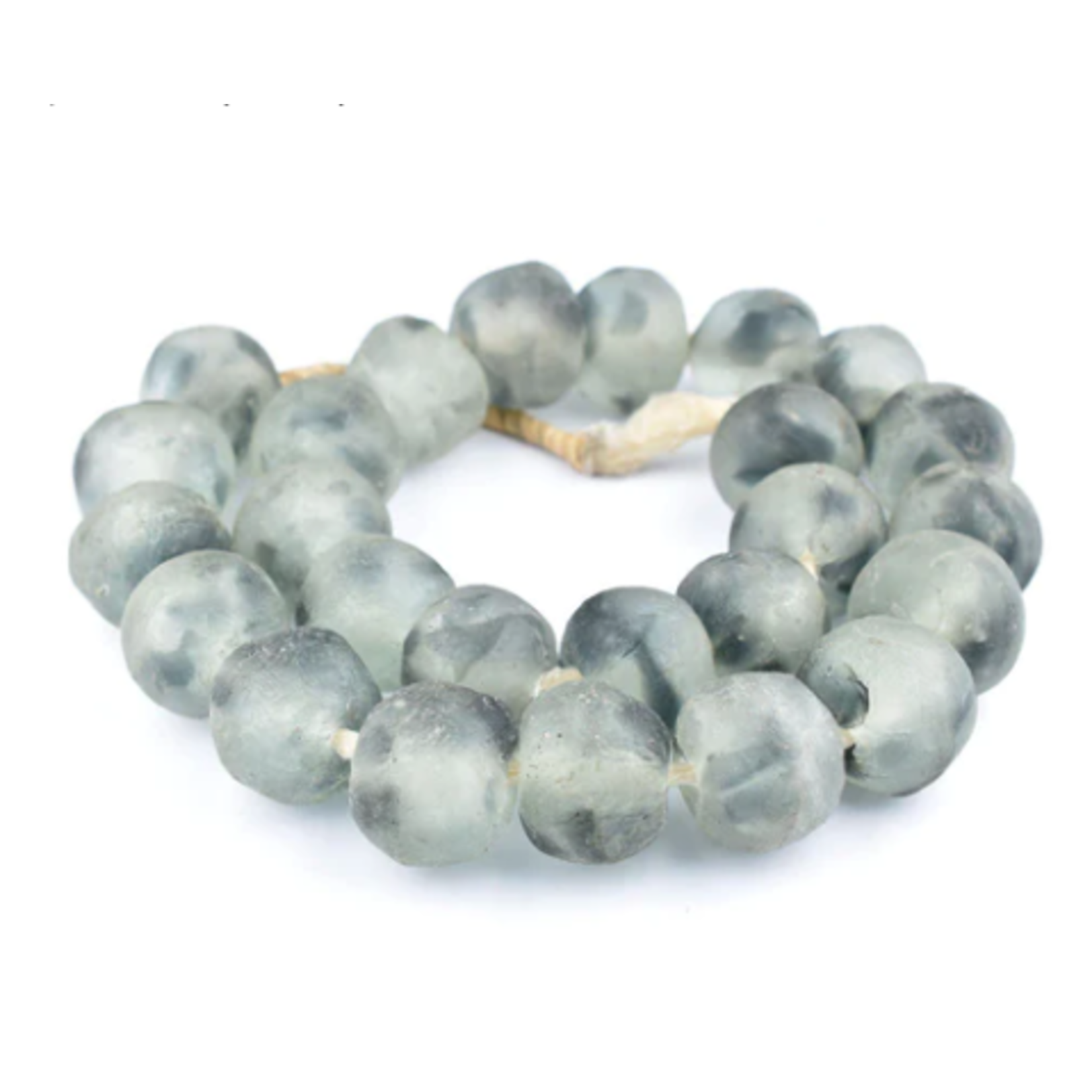 Outside The Box 34" Gray Mist Recycle 34mm Glass Beads