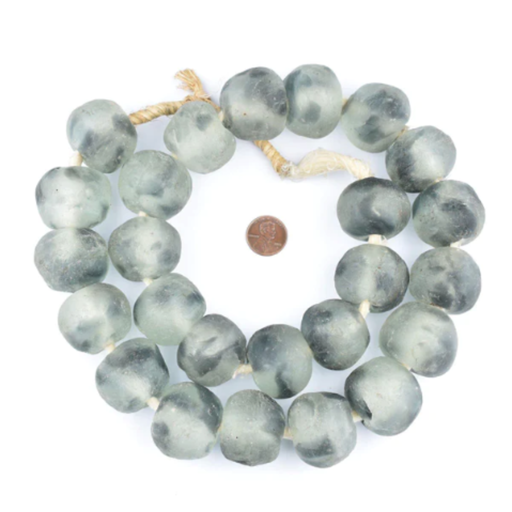 Outside The Box 34" Gray Mist Recycle 34mm Glass Beads