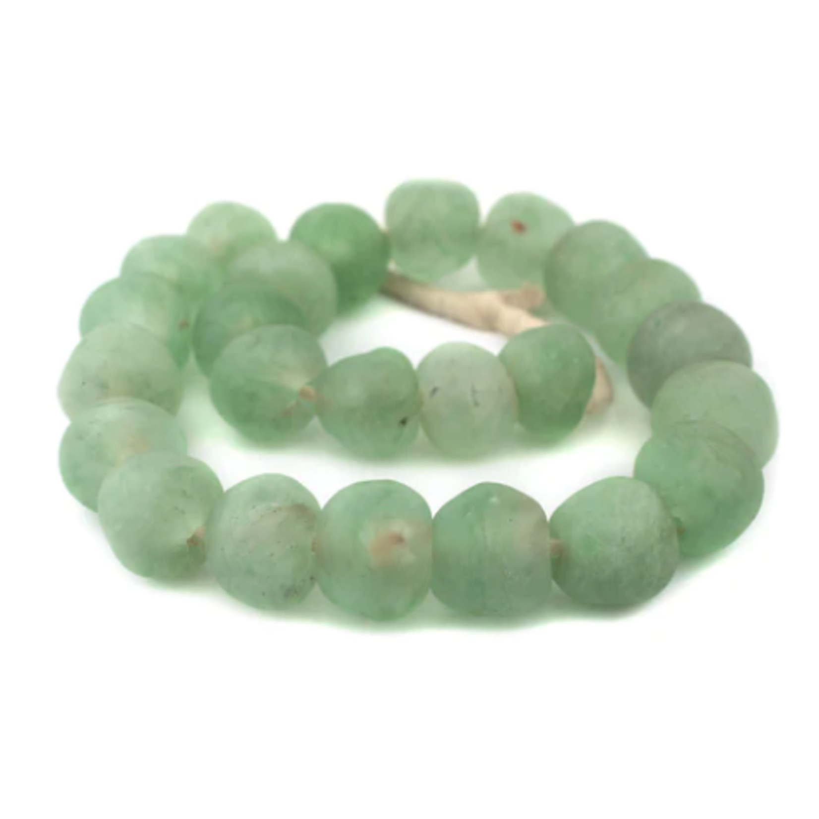 Outside The Box 30" Green Aqua Recycled 34mm Glass Beads