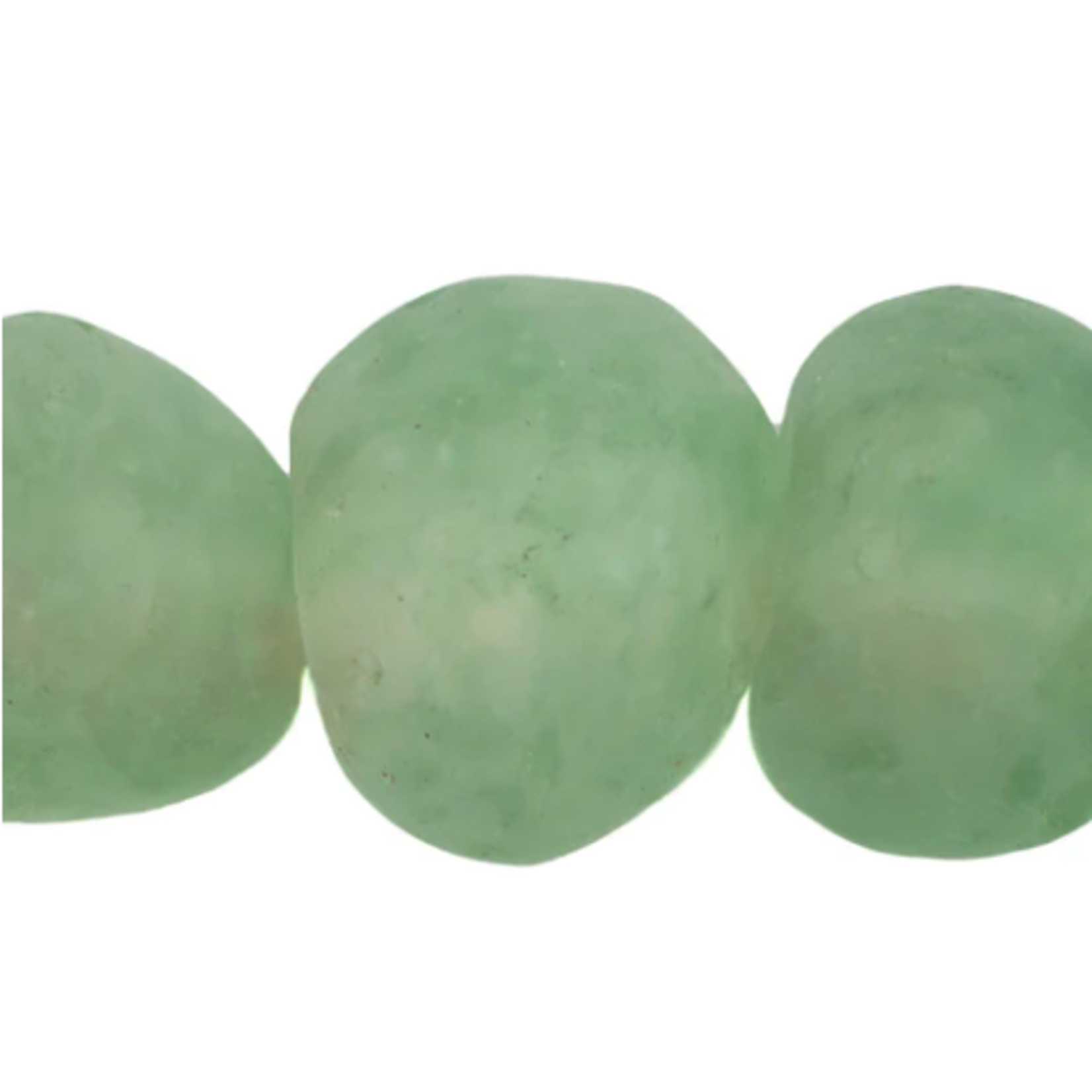 Outside The Box 30" Green Aqua Recycled 34mm Glass Beads