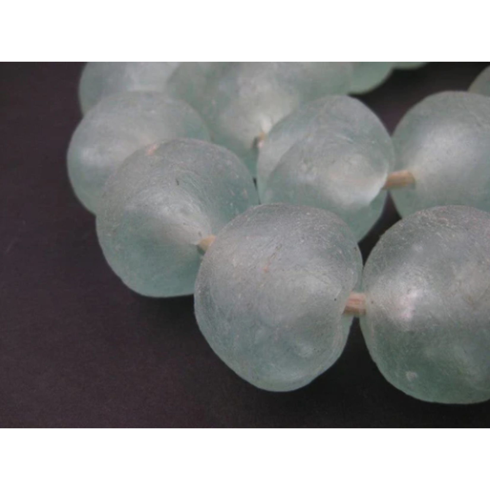 Outside The Box 32" Clear Aqua Recycled 35mm Glass Beads