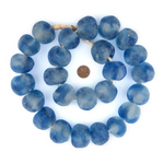 Outside The Box 30" Blue Swirl Recycled 34mm Glass Beads