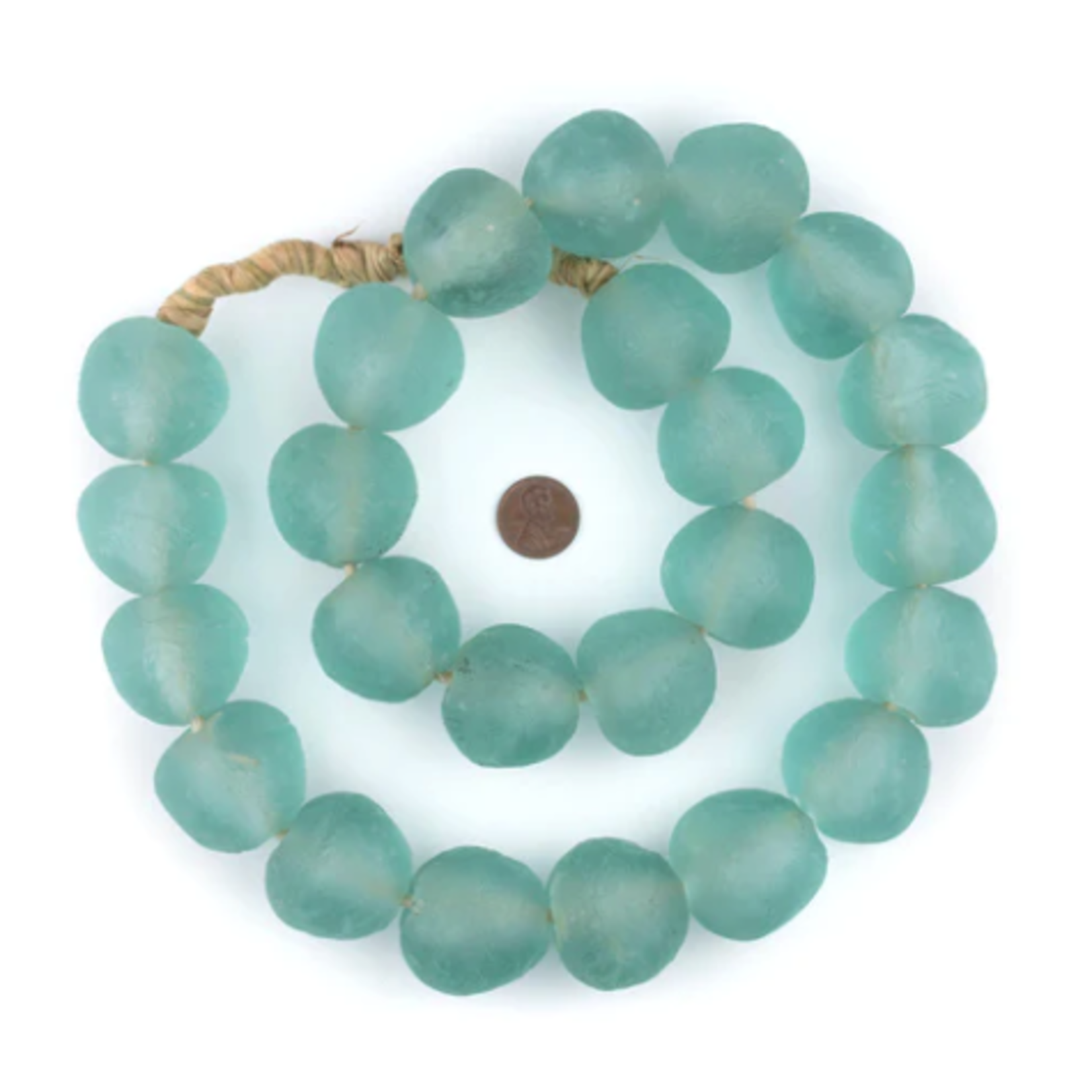 Outside The Box 32" Dark Aqua Recycled 34mm Glass Beads