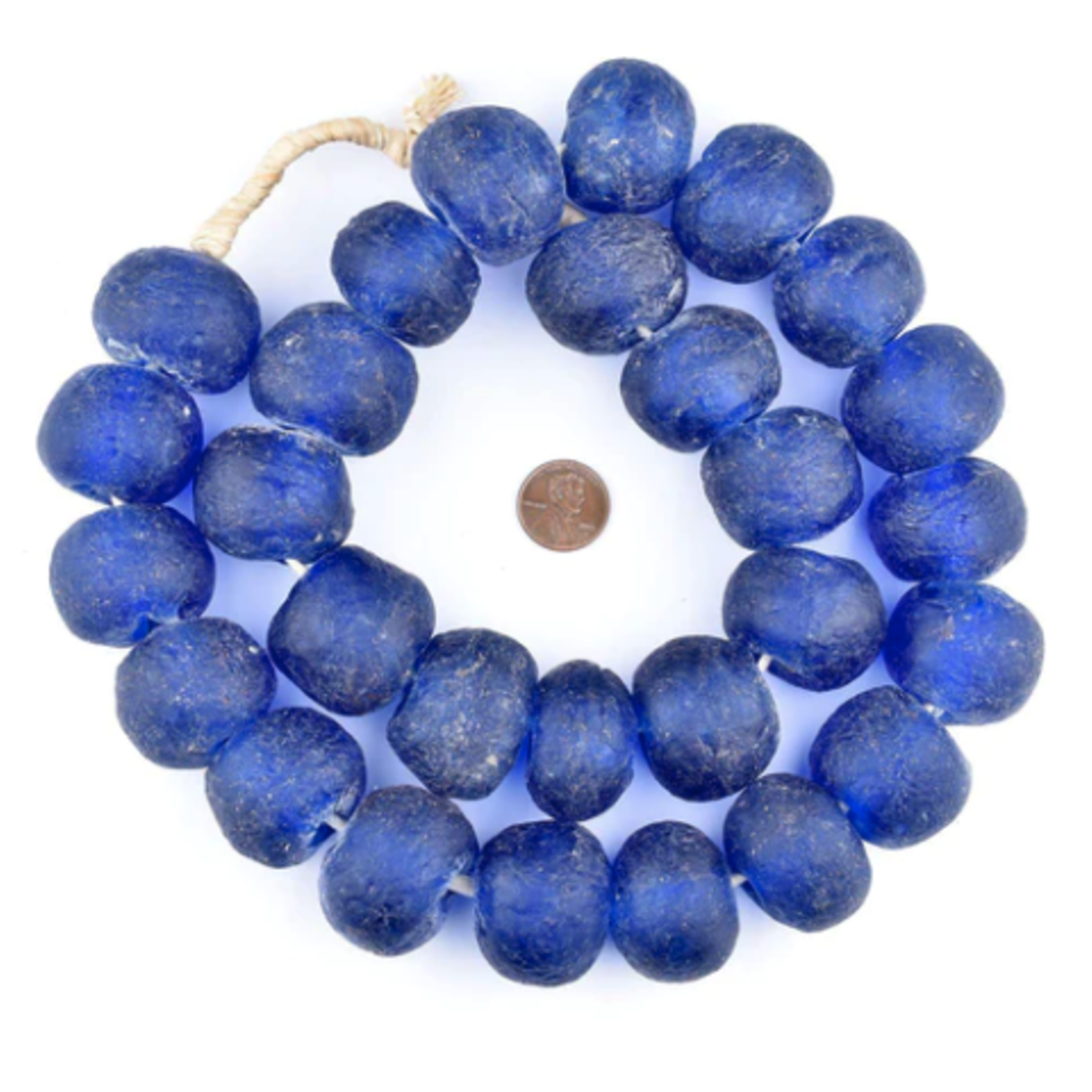 Outside The Box 31" Blue Recycled 34mm Glass Beads